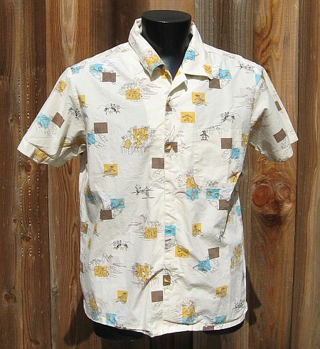 Vintage 60s Loop Collar Novelty Swimming Print Penguin by Munsingwear Shirt C48"